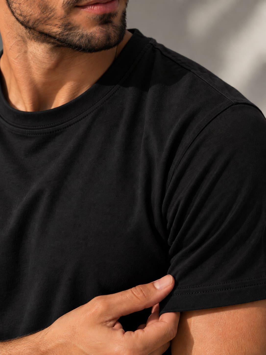 Polera Basica Hombre Mujer Cuello Redondo 200g 100 Algodon para Estampar-5
