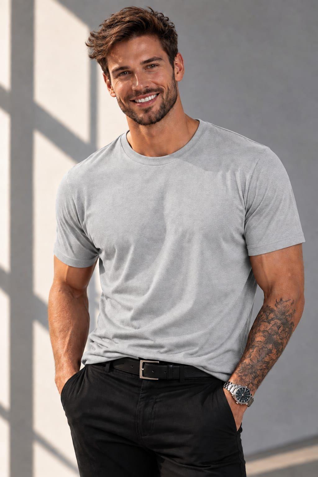 Polera Basica Hombre Mujer Cuello Redondo 200g 100 Algodon para Estampar-0