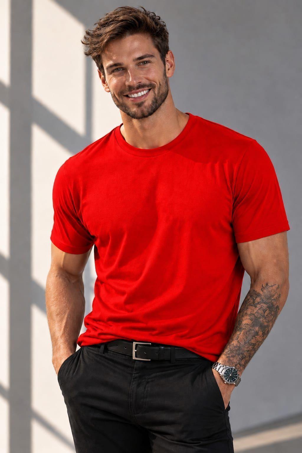 Polera Basica Hombre Mujer Cuello Redondo 200g 100 Algodon para Estampar-0