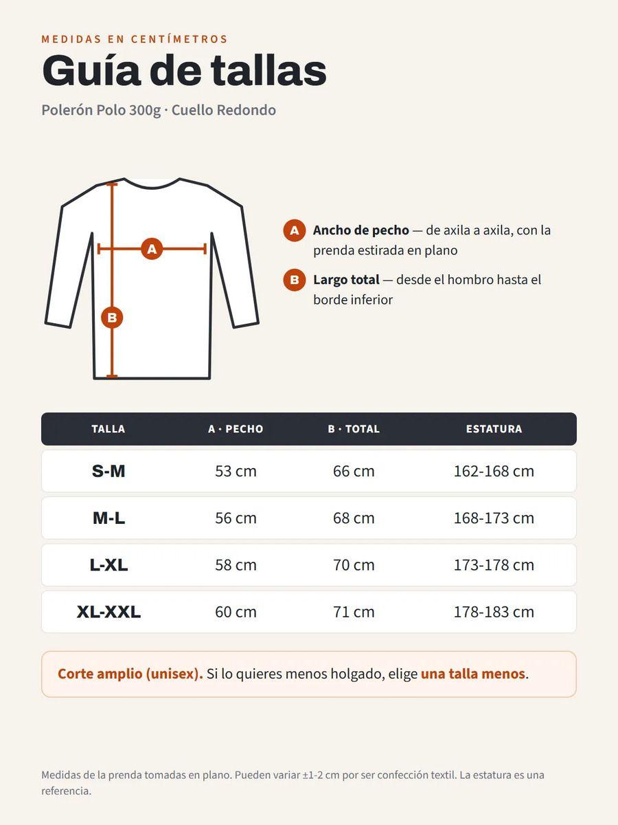 Poleron Cuello Redondo Polo 300g Basico Unisex Para Estampar-1