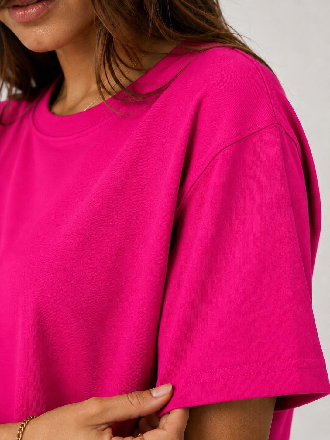 Polera Basica De Mujer 200G Cuello Redondo 100% Algodon Unisex-4