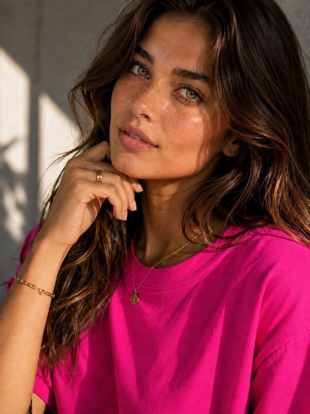 Polera Mujer 100 Algodon 200g Cuello Redondo Corte Holgado Manga Corta Basica-6