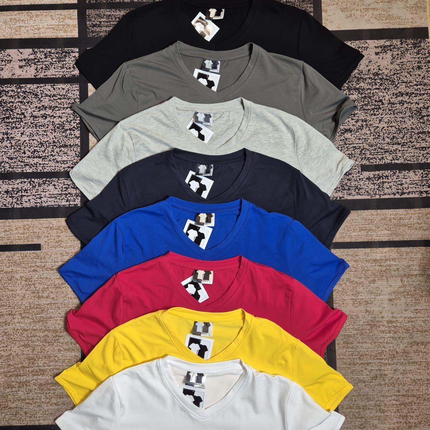 Polera Cuello V SlimFit 200G Algodon Manga Corta Basica-4