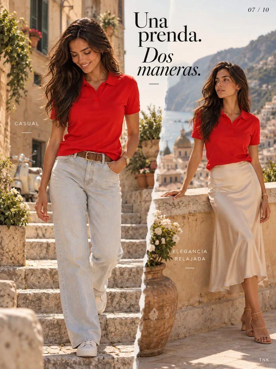Polera Pique Polo Mujer Manga Corta 240g 60 Algodon 40 Poliester Basica-7