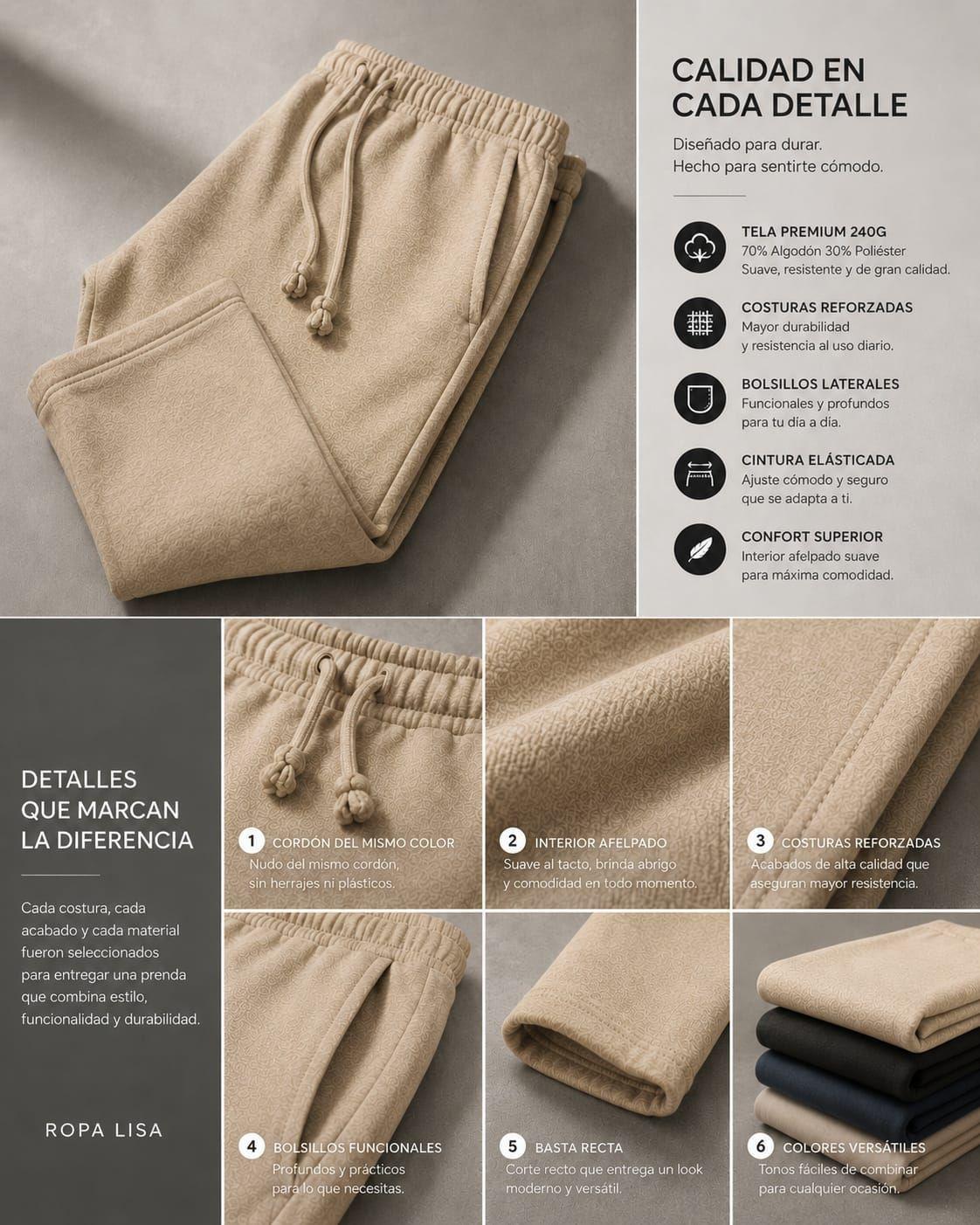 Pantalon Baggy De Buzo Recto Baggi  240g Ajustable Algodon Estampar-6
