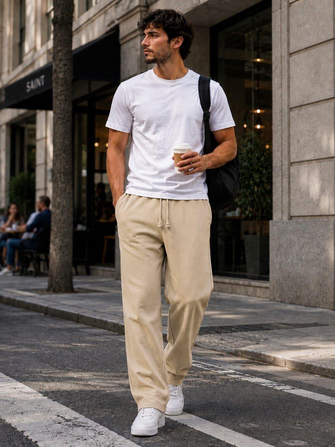 Pantalon de Buzo Recto Algodon 240g Pretina Ajustable Basico-4