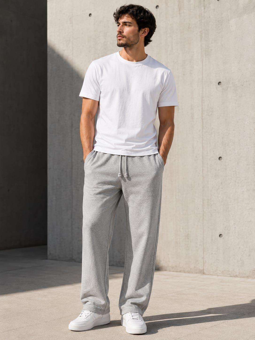 Pantalon de Buzo Recto Algodon 240g Pretina Ajustable Basico-0