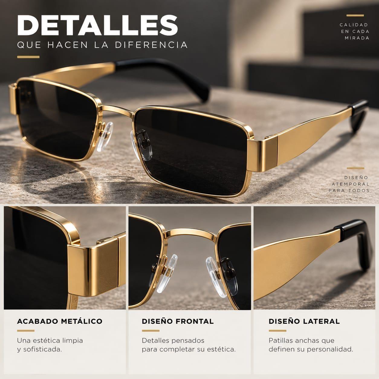 Lentes De Sol Rectangulares Milano Polarizados Uv400 Unisex Incluye Pa o y Caja-2