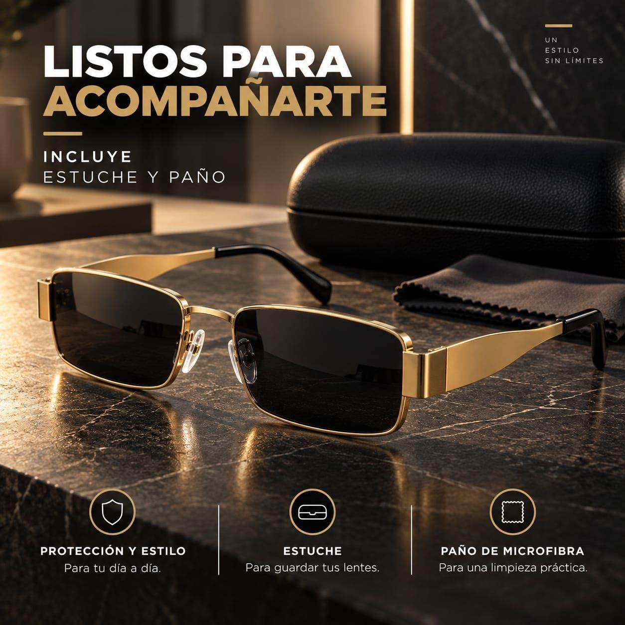 Lentes De Sol Rectangulares Milano Polarizados Uv400 Unisex Incluye Pa o y Caja-3