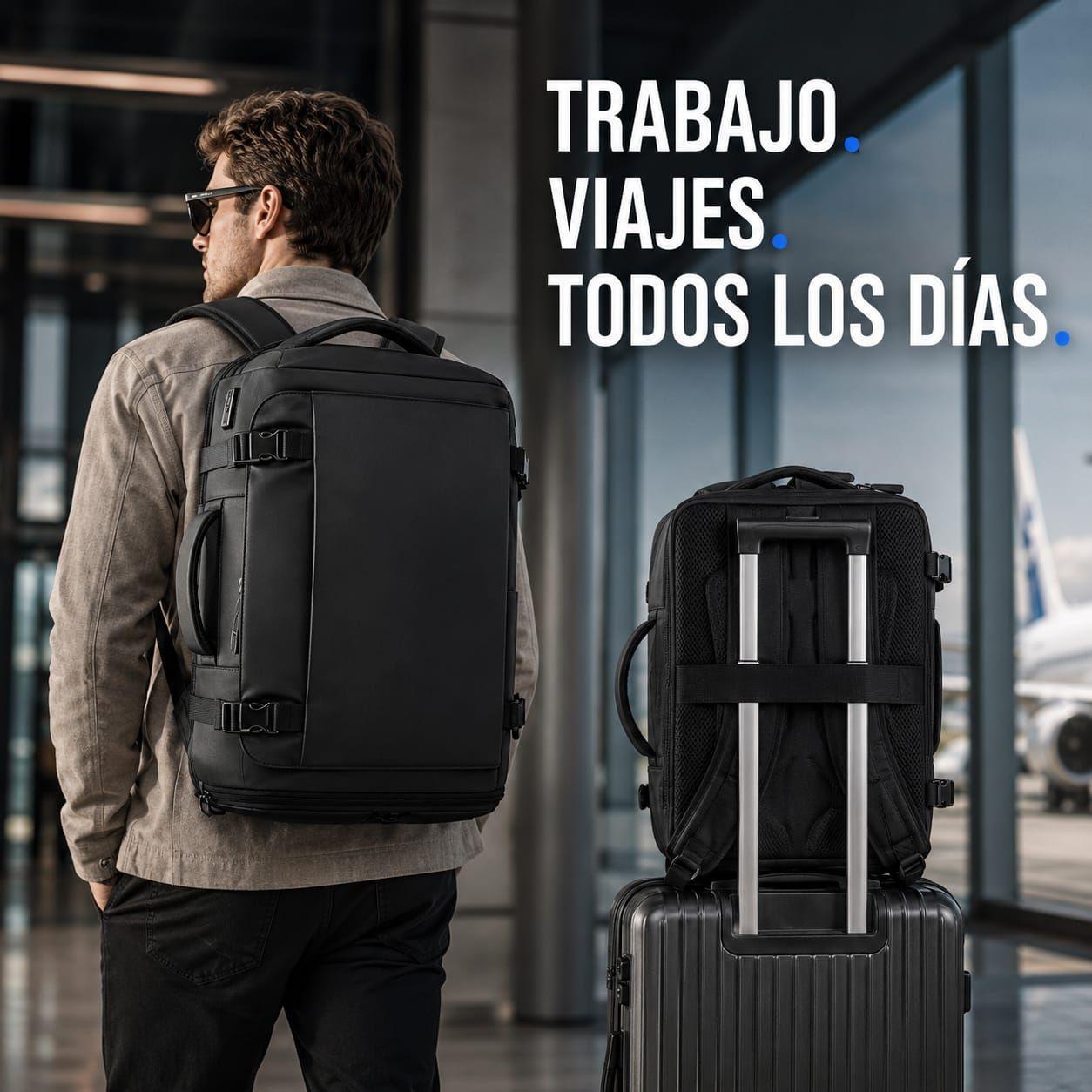 Mochila De Viaje Impermeable Cabina Avion 35l Notebook 17 45x30x20-2