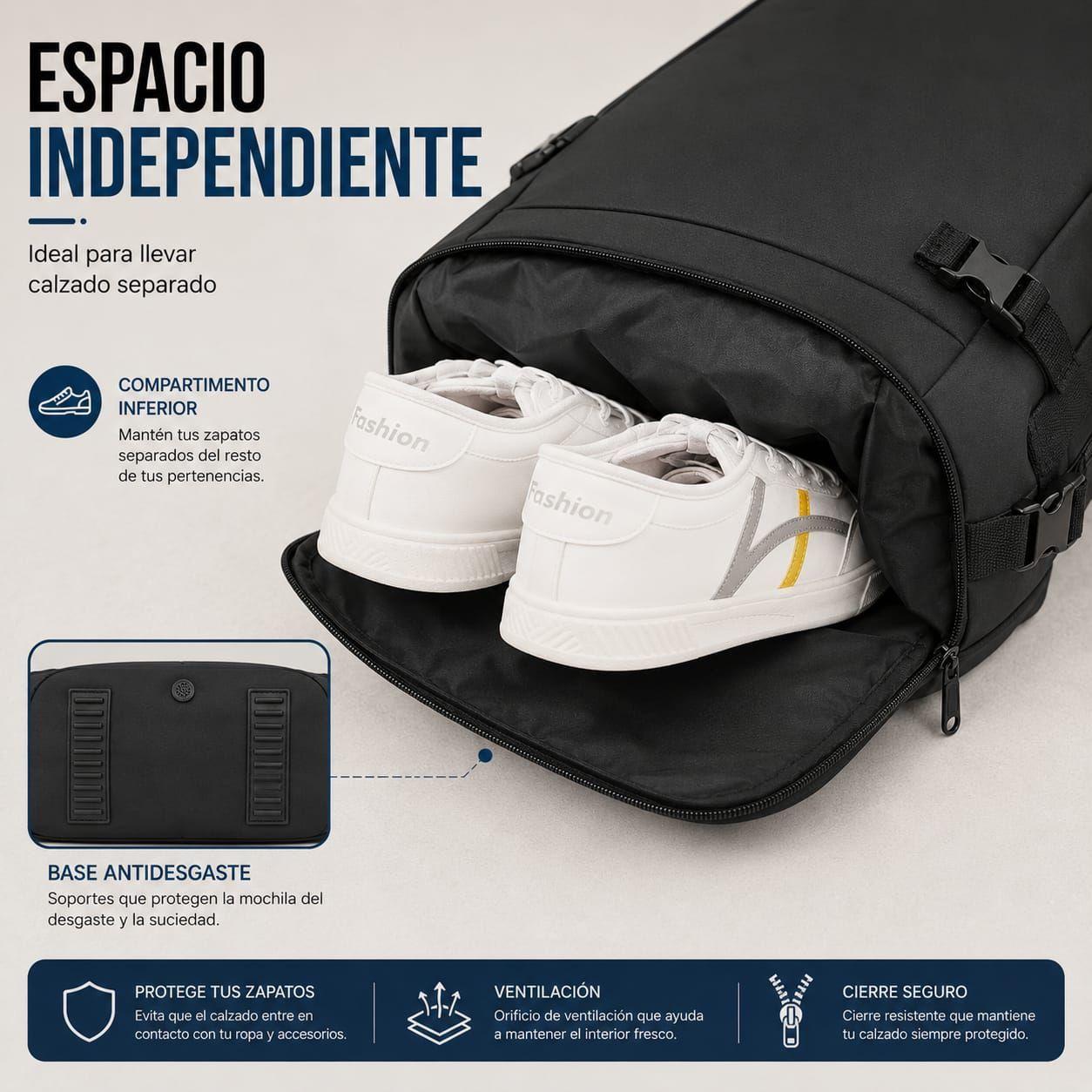 Mochila De Viaje Impermeable Cabina Avion 35l Notebook 17 45x30x20-5