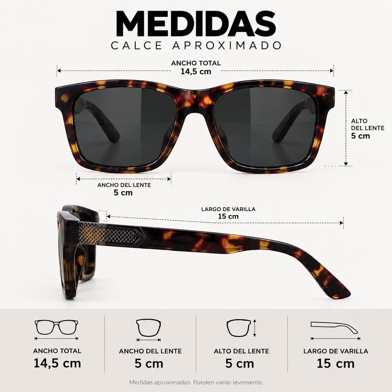 Lentes De Sol Polarizados Hombre Carey Rectangular Uv400-2