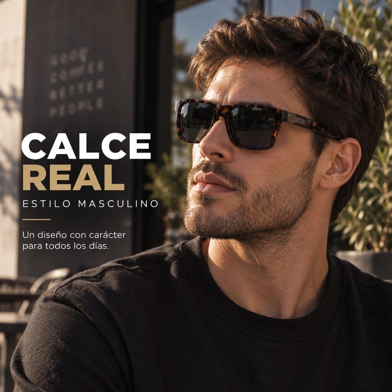 Lentes De Sol Polarizados Hombre Carey Rectangular Uv400-4