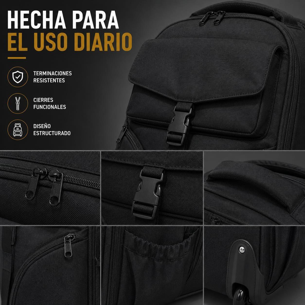 Mochila Trolley Con Ruedas 2en1 Viaje Oficina Ejecutiva 30L-4
