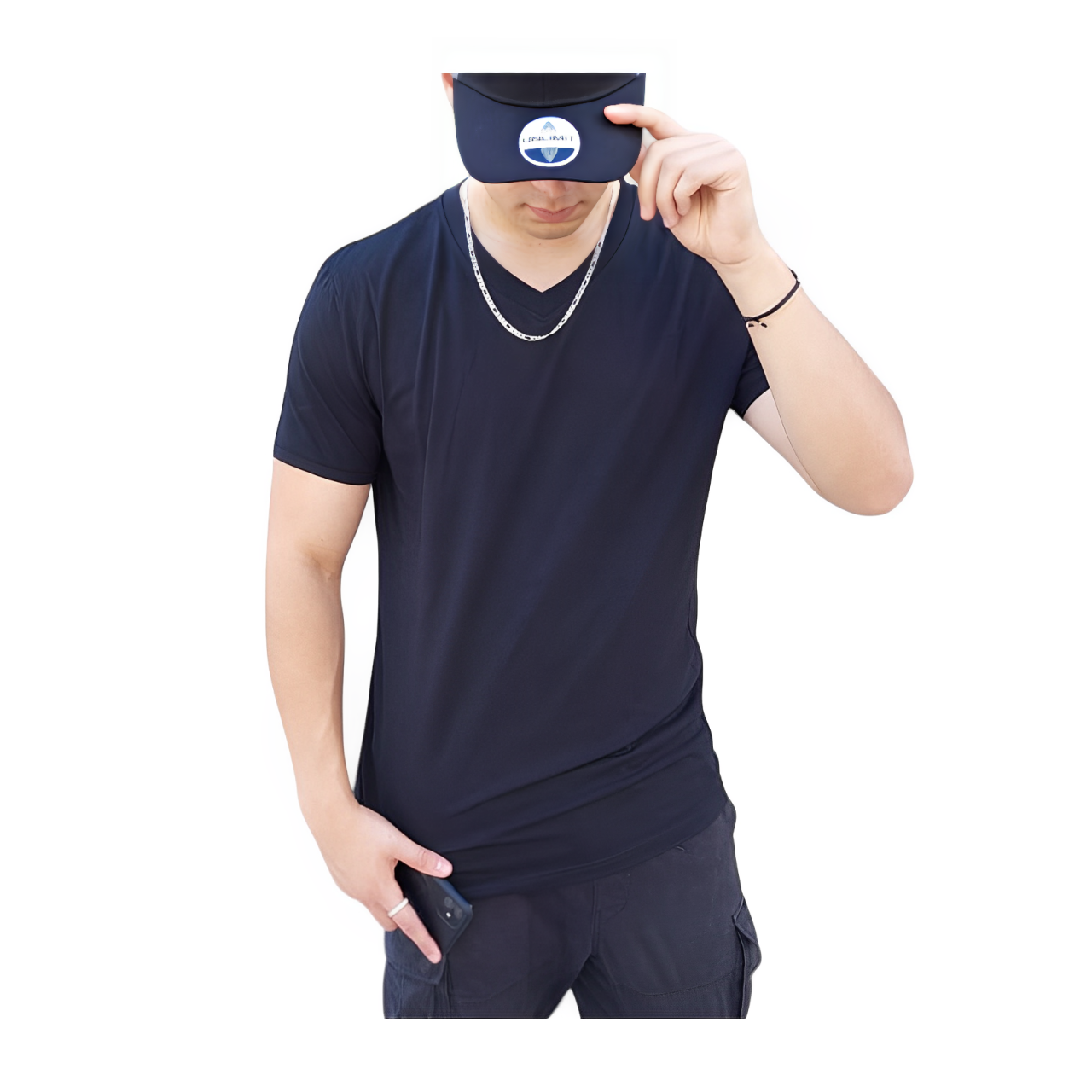 Poleras Cuello V 100 Algodon Basicas Manga Corta Estampar-2