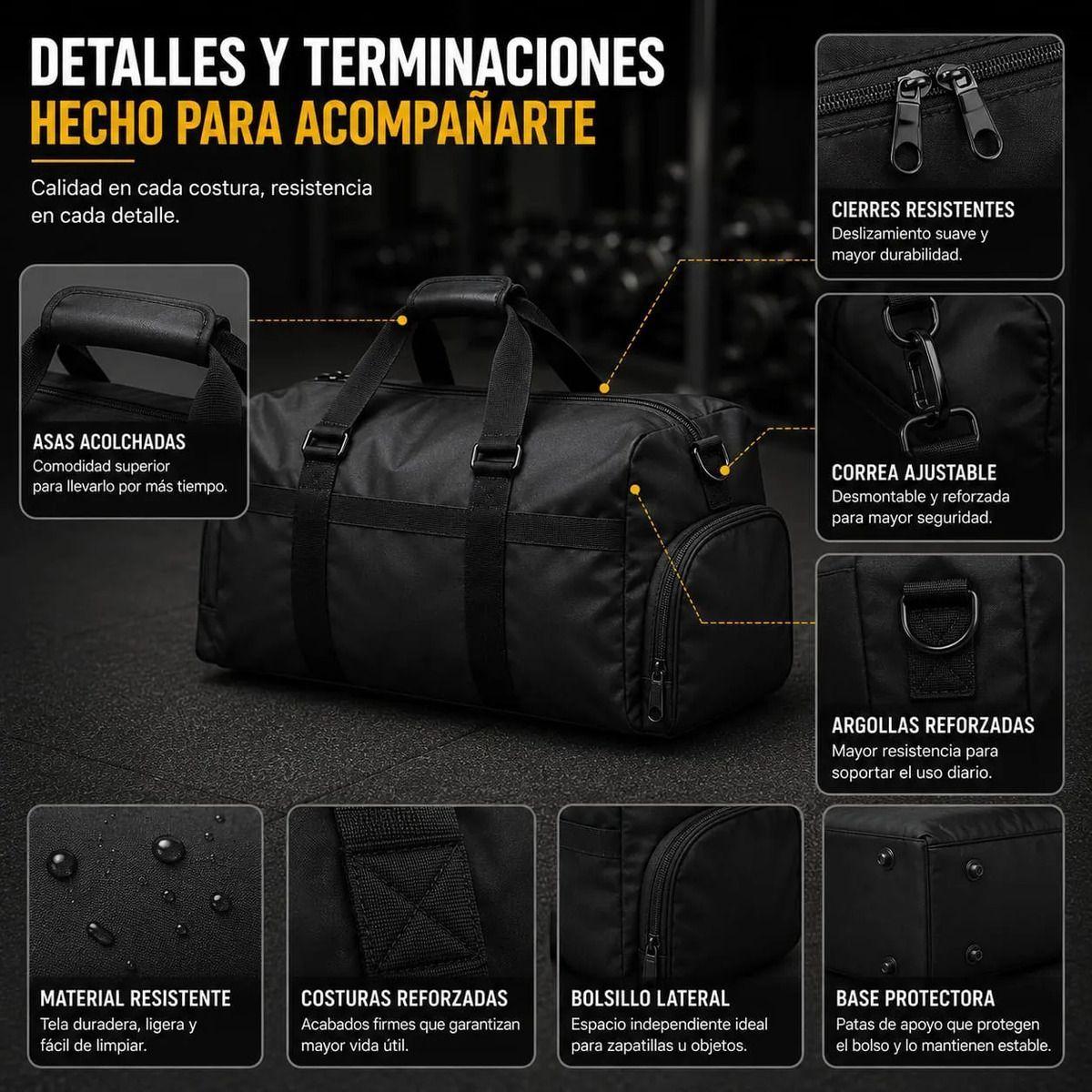 Bolso Gym Hombre Mujer Deportivo y Viaje 29L Impermeable Gran Capacidad-3