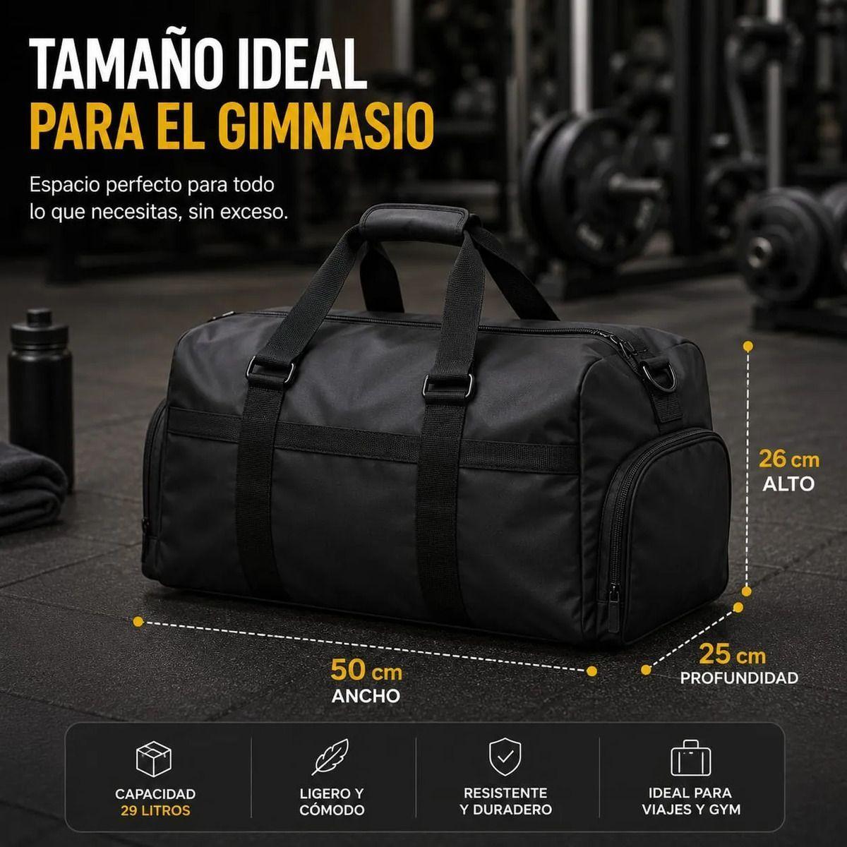 Bolso Gym Hombre Mujer Deportivo y Viaje 29L Impermeable Gran Capacidad-8