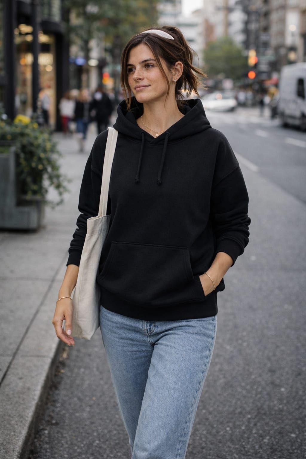 Poleron Canguro Basico 500G Mujer Con Capucha Bordar Estampar-3