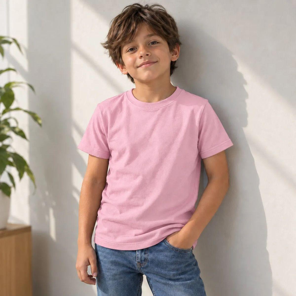 Poleras Niños Basica 100 Algodon Manga Corta Cuello Redondo-0