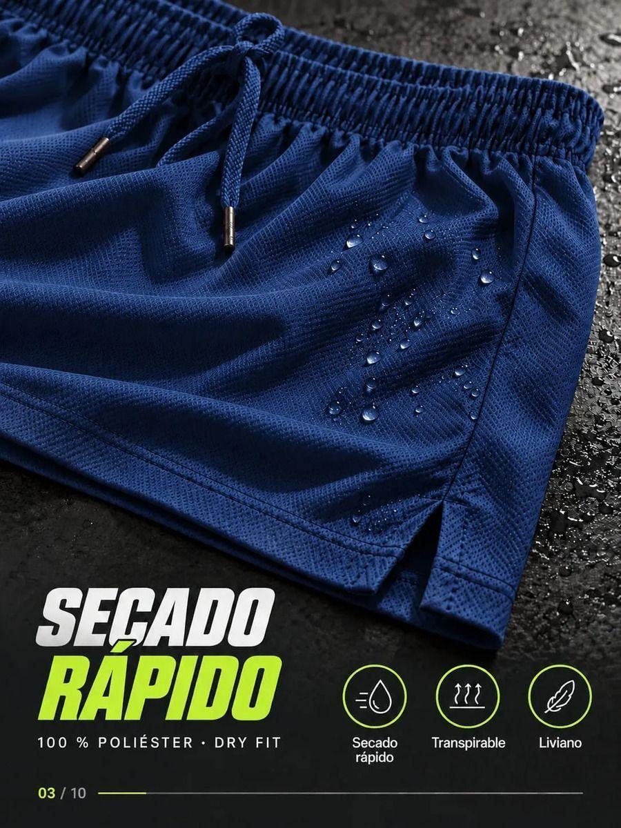 Short Deportivo Dry Fit Hombre Mujer Secado Rapido Running Gym-2