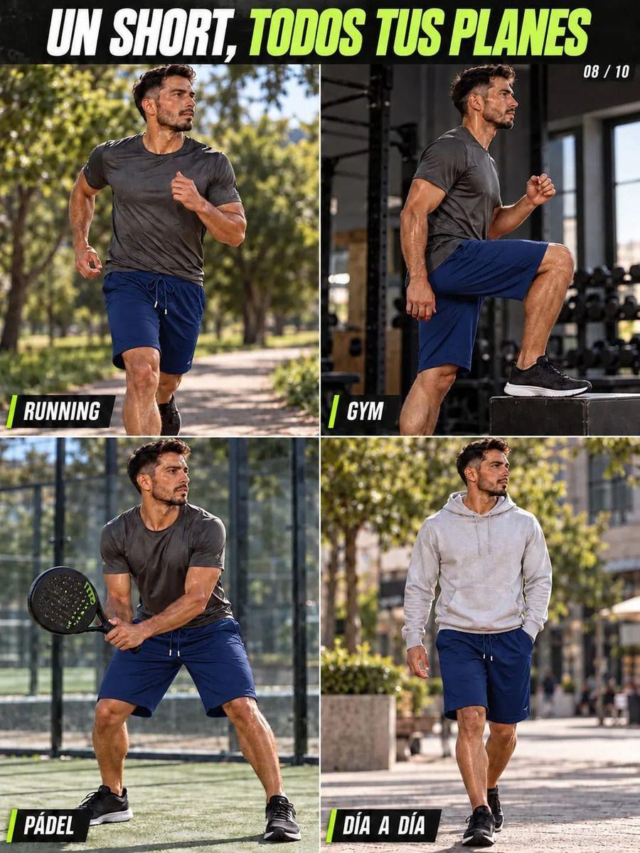 Short Deportivo Dry Fit Hombre Mujer Secado Rapido Running Gym-7