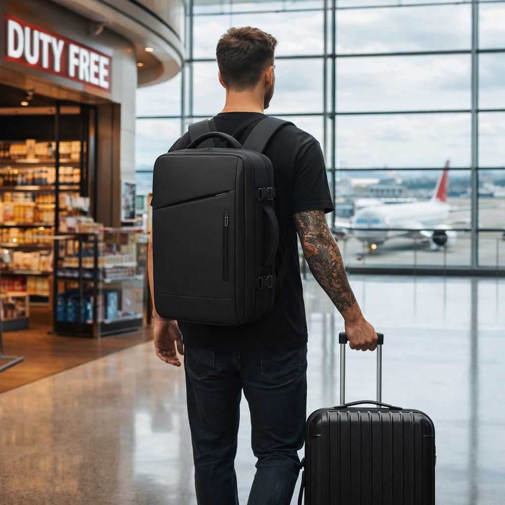 Mochila Viaje Avi n Cabina Expandible Impermeable Usb 40l Negro Lisa-7