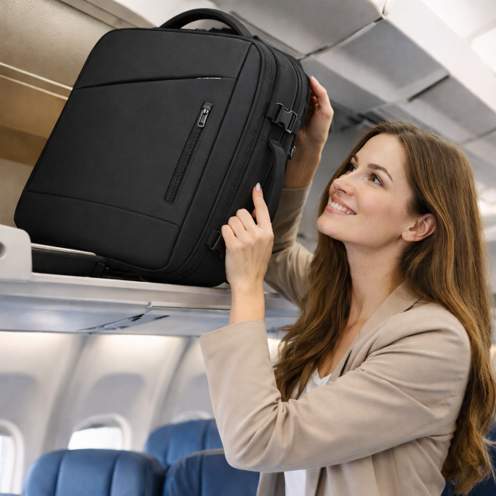 Mochila Viaje Avi n Cabina Expandible Impermeable Usb 40l Negro Lisa-8