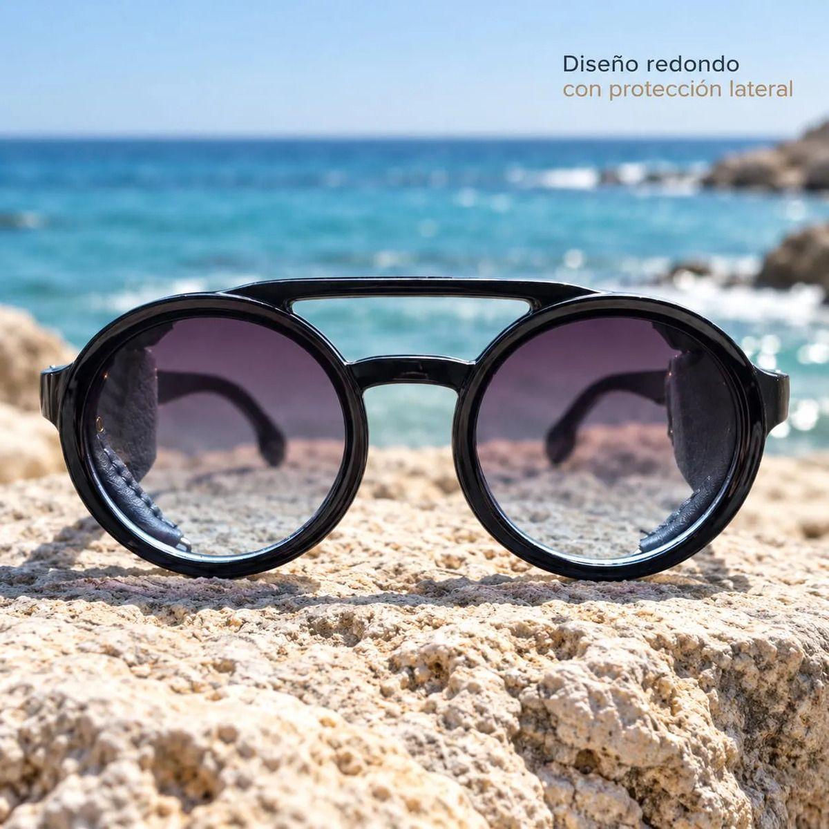 Lentes De Sol Redondos Retro Steampunk Uv400 Mujer Con Estuche-7