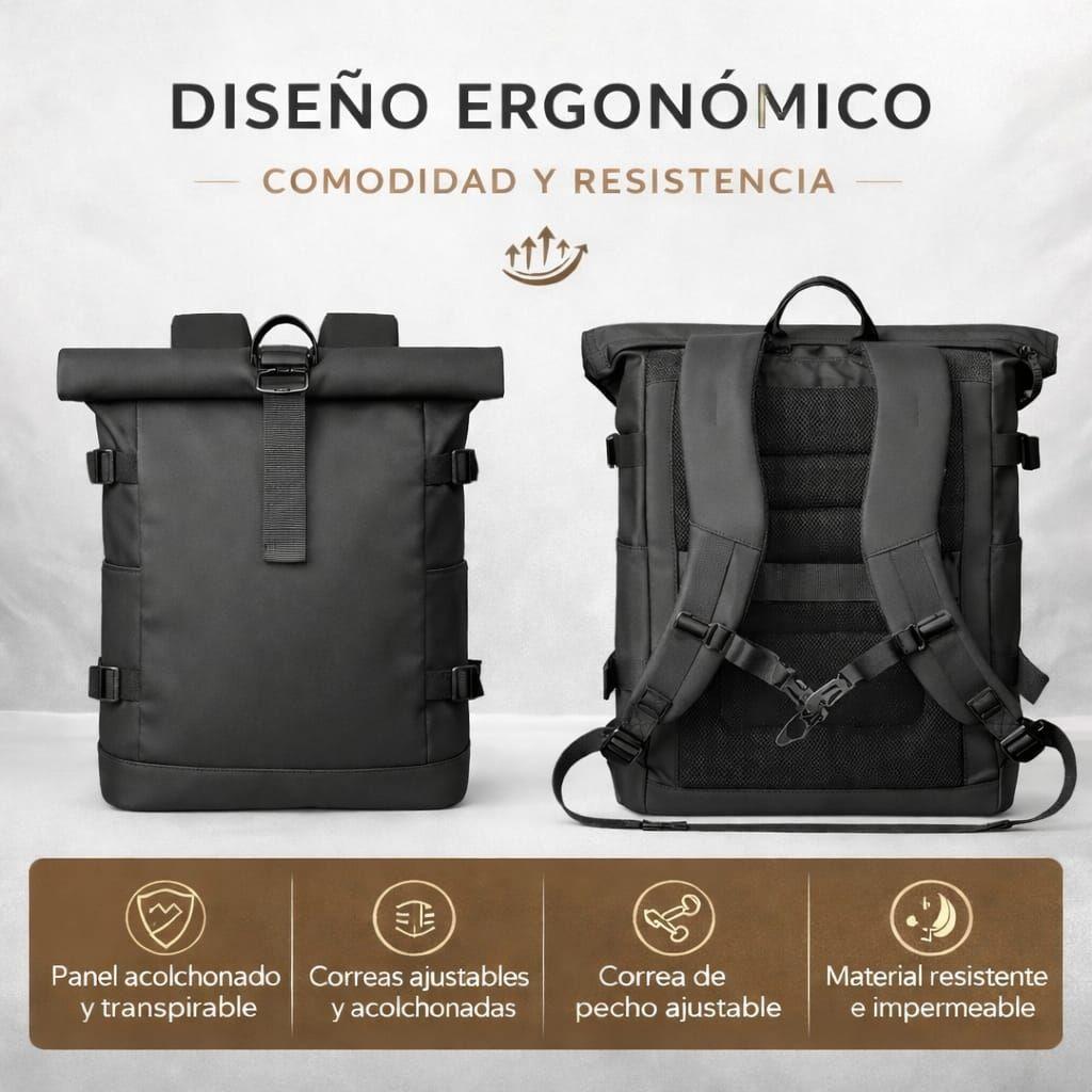 Mochila Roll Top Bag Impermeable Viaje Notebook Urbana 25l-7