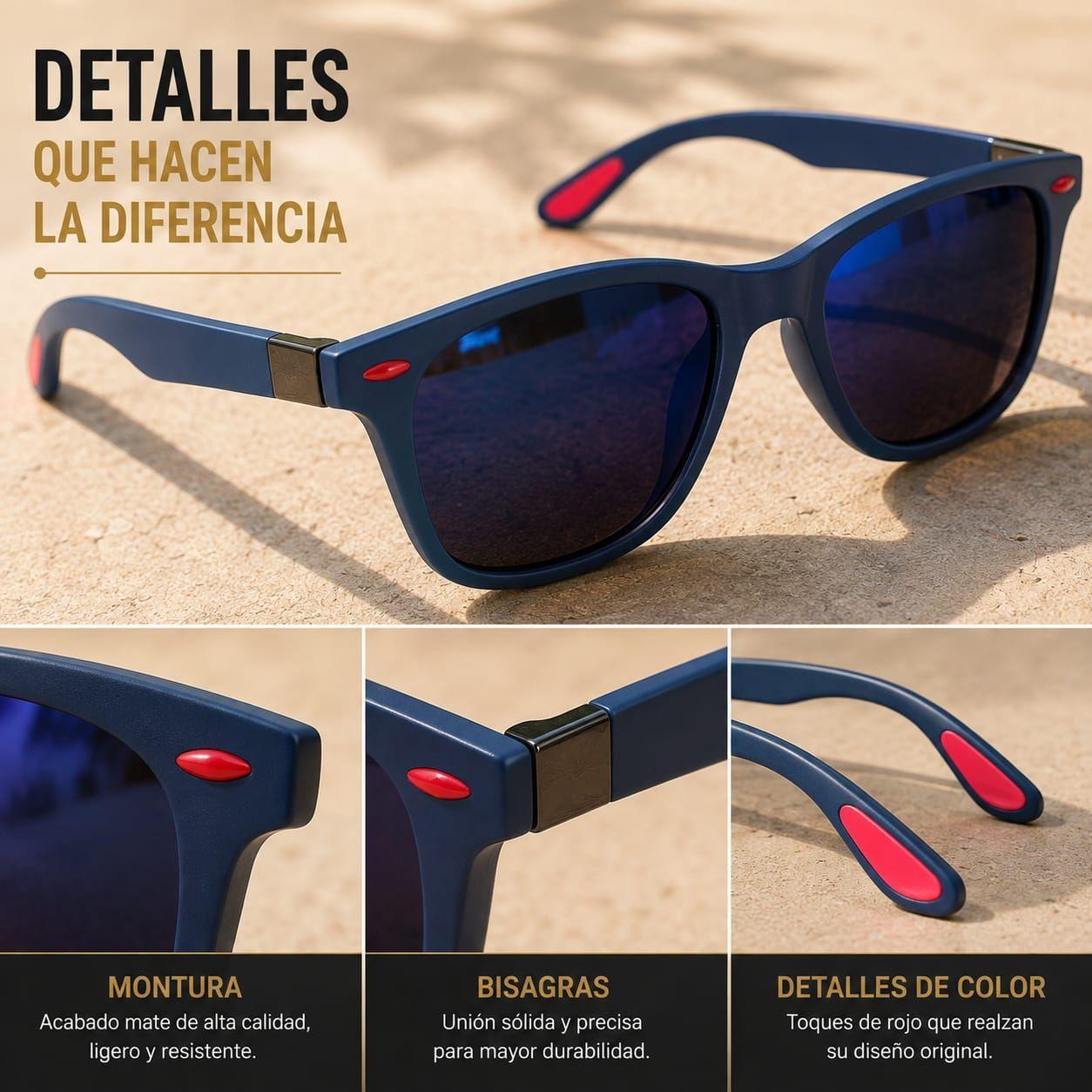 Lente De Sol Urban Square Clasico De Hombre Polarizado Uv400 Pa o y Caja-3