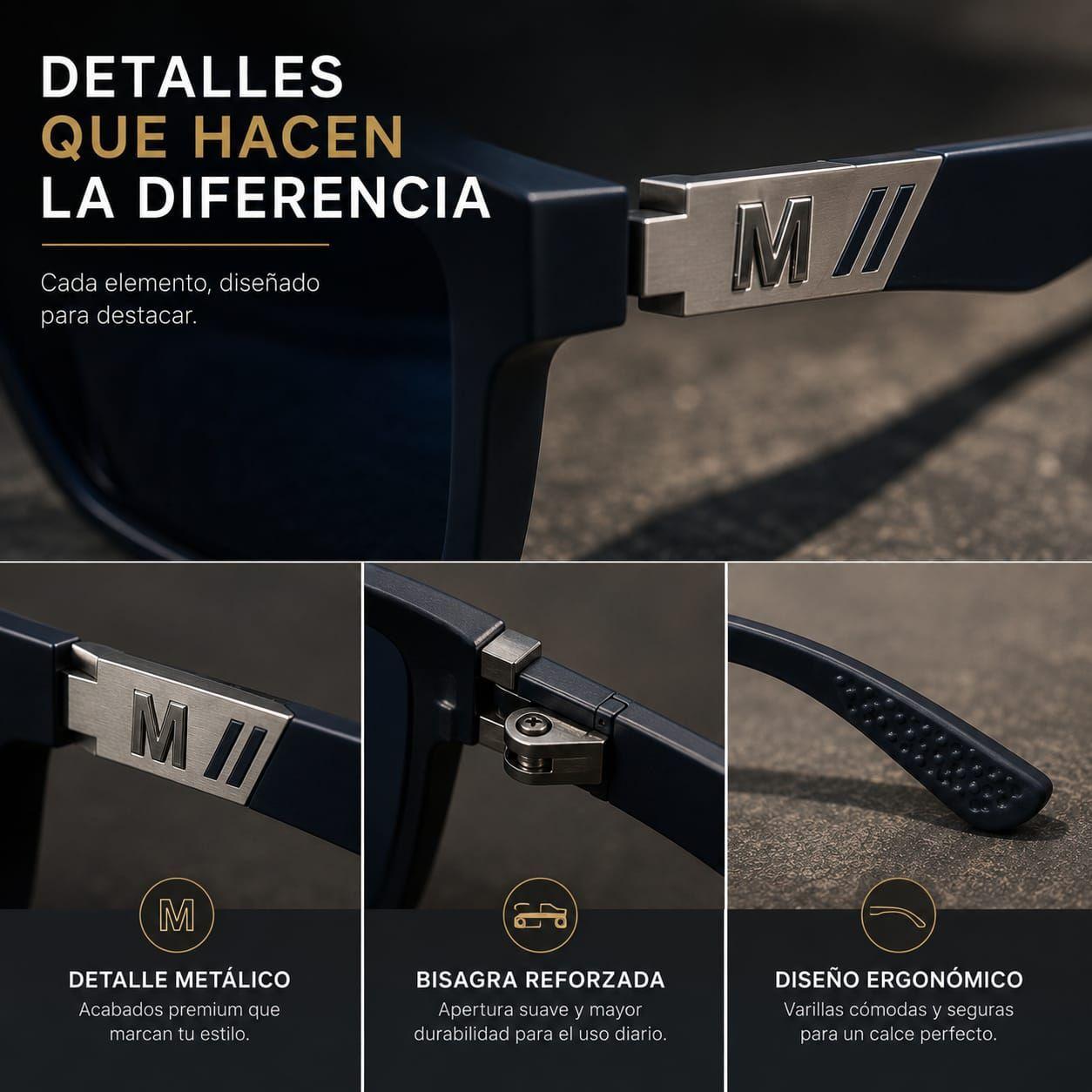 Lentes De Sol Polarizado De Hombre Rectangulares Uv400-3