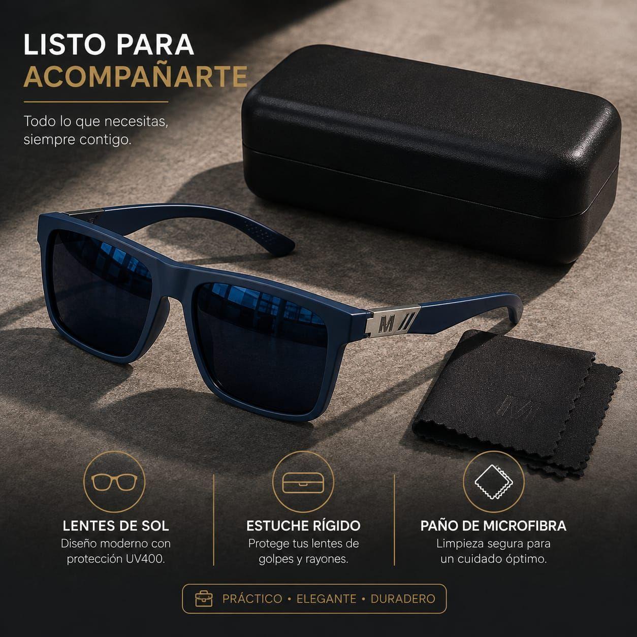 Lentes De Sol Polarizado De Hombre Rectangulares Uv400-5