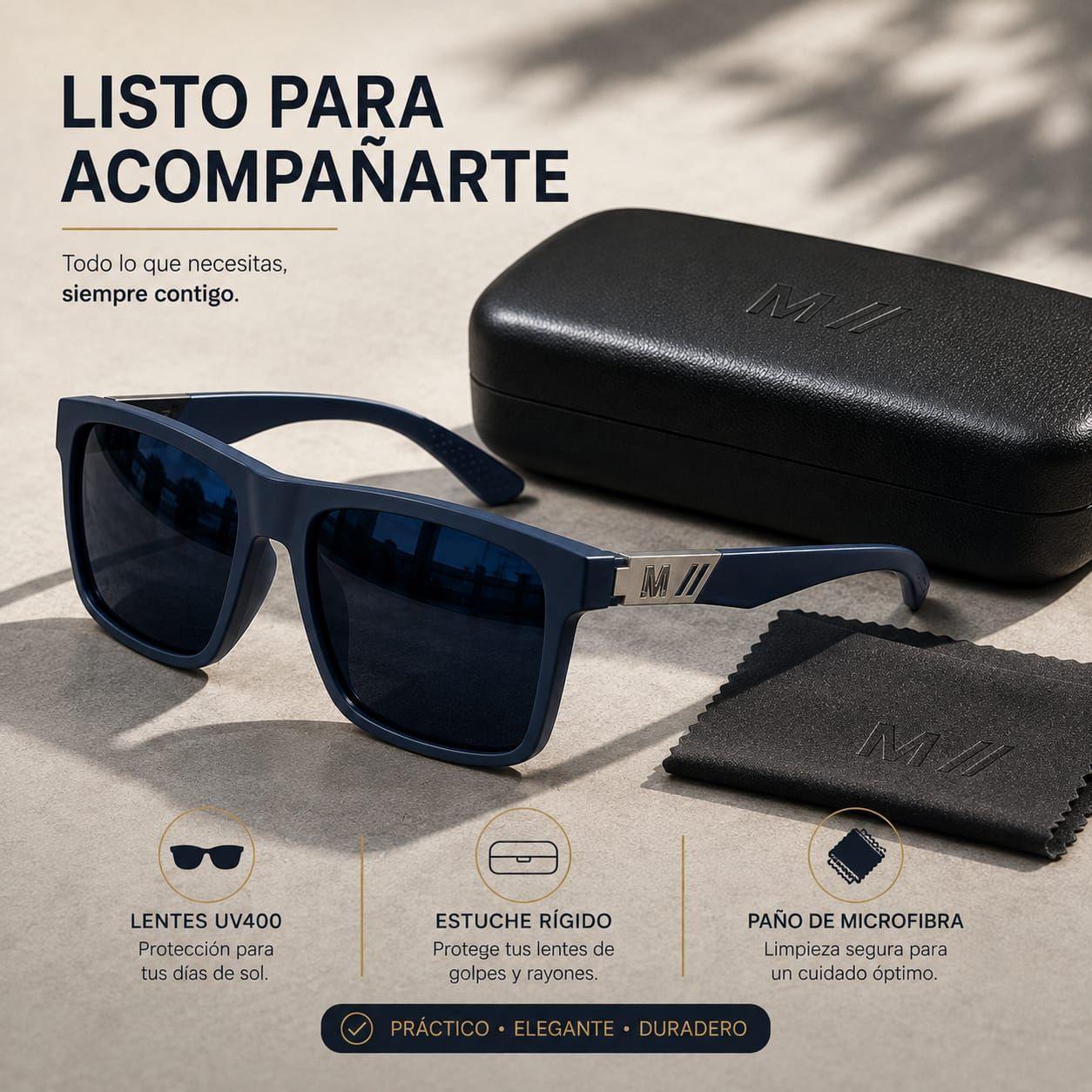 Lentes De Sol Polarizado De Hombre Rectangulares Uv400-6