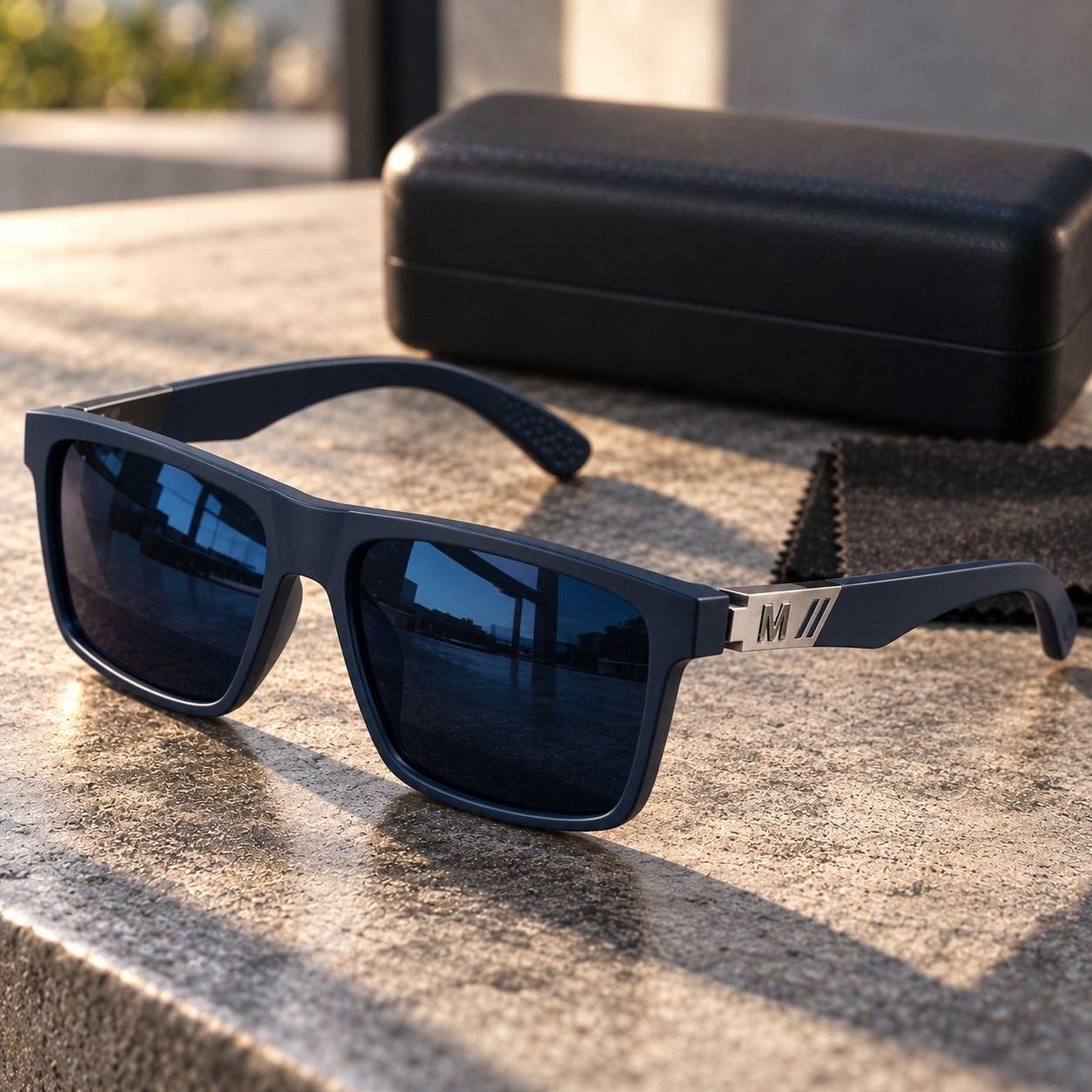 Lentes De Sol Polarizado De Hombre Rectangulares Uv400-0
