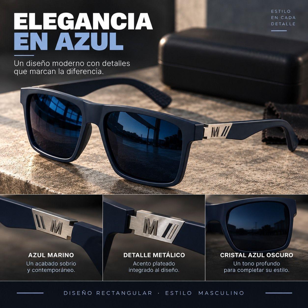 Lentes De Sol Polarizado De Hombre Rectangulares Uv400-3