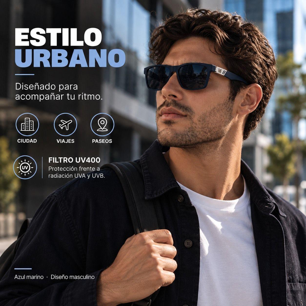 Lentes De Sol Polarizado De Hombre Rectangulares Uv400-6