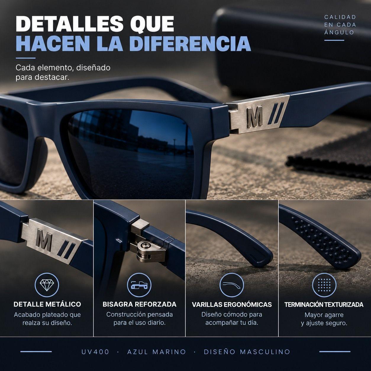 Lentes De Sol Polarizado De Hombre Rectangulares Uv400-7