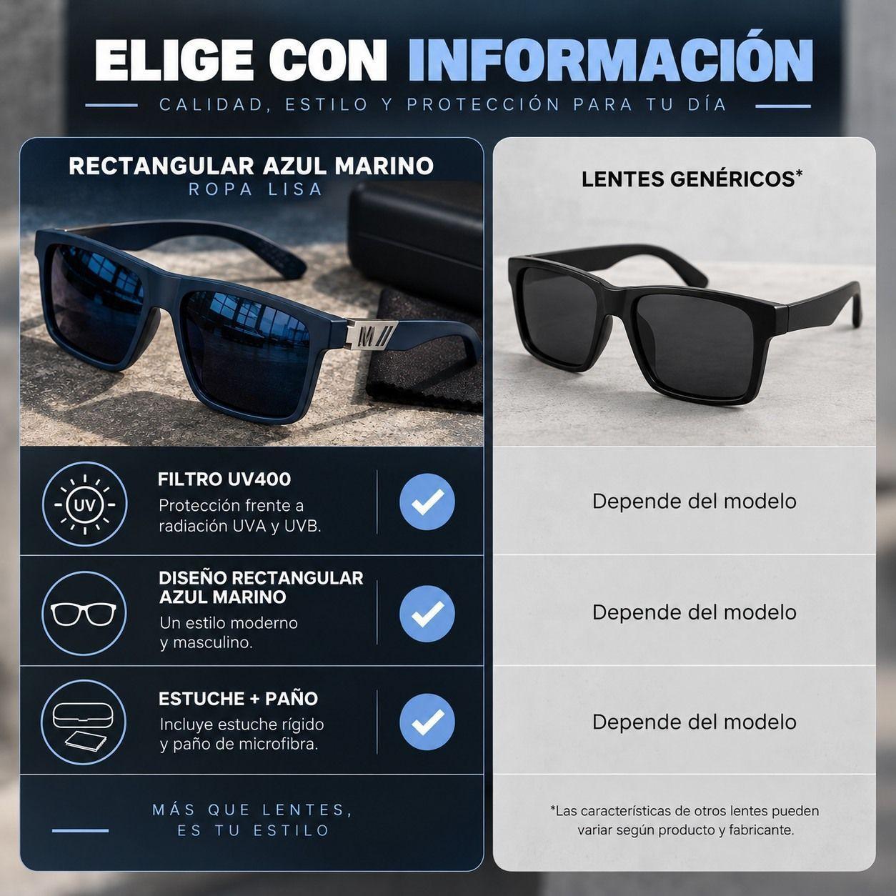 Lentes De Sol Polarizado De Hombre Rectangulares Uv400-8