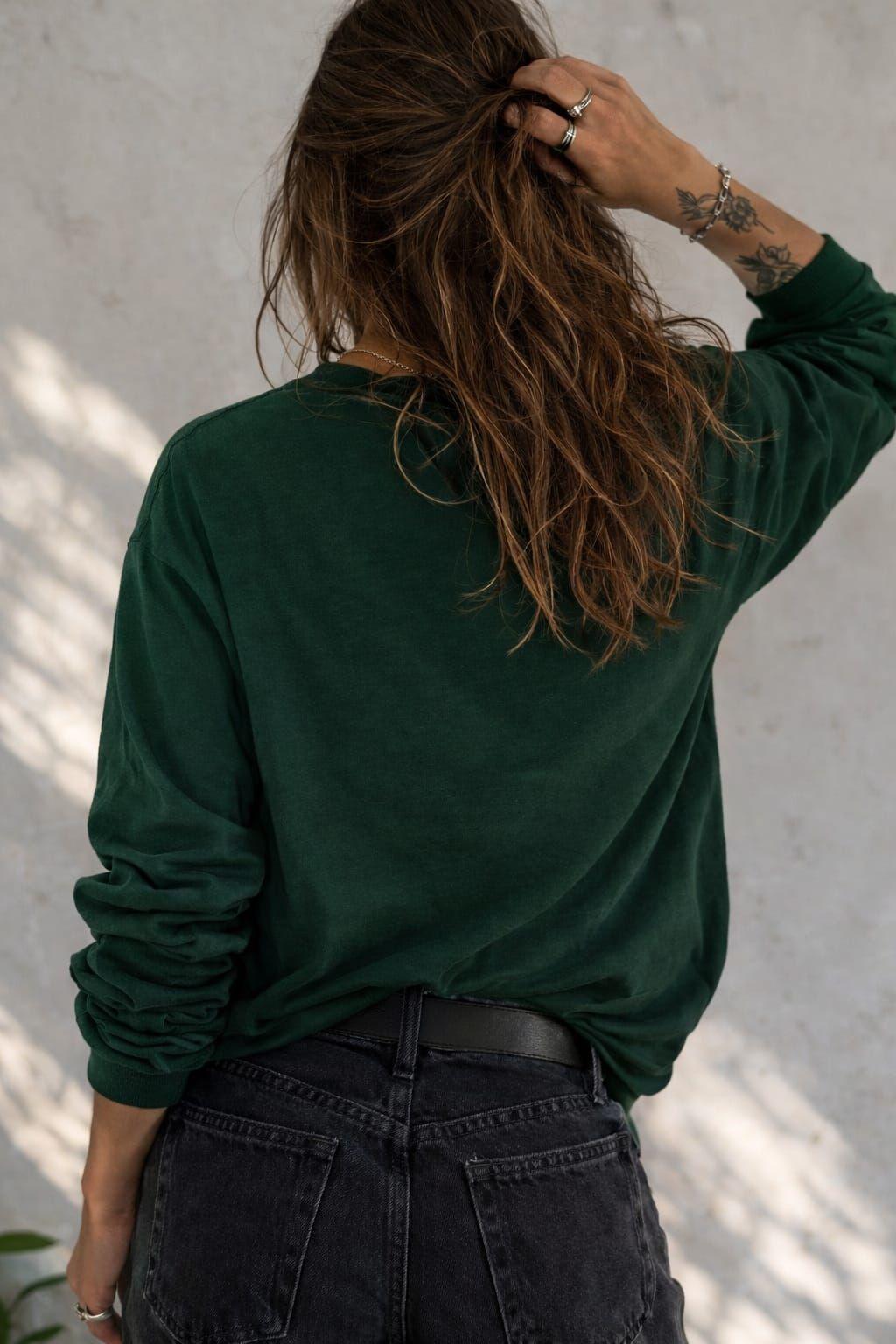 Polera Manga Larga De Mujer Cuello Redondo Basica Estampar Unisex-1