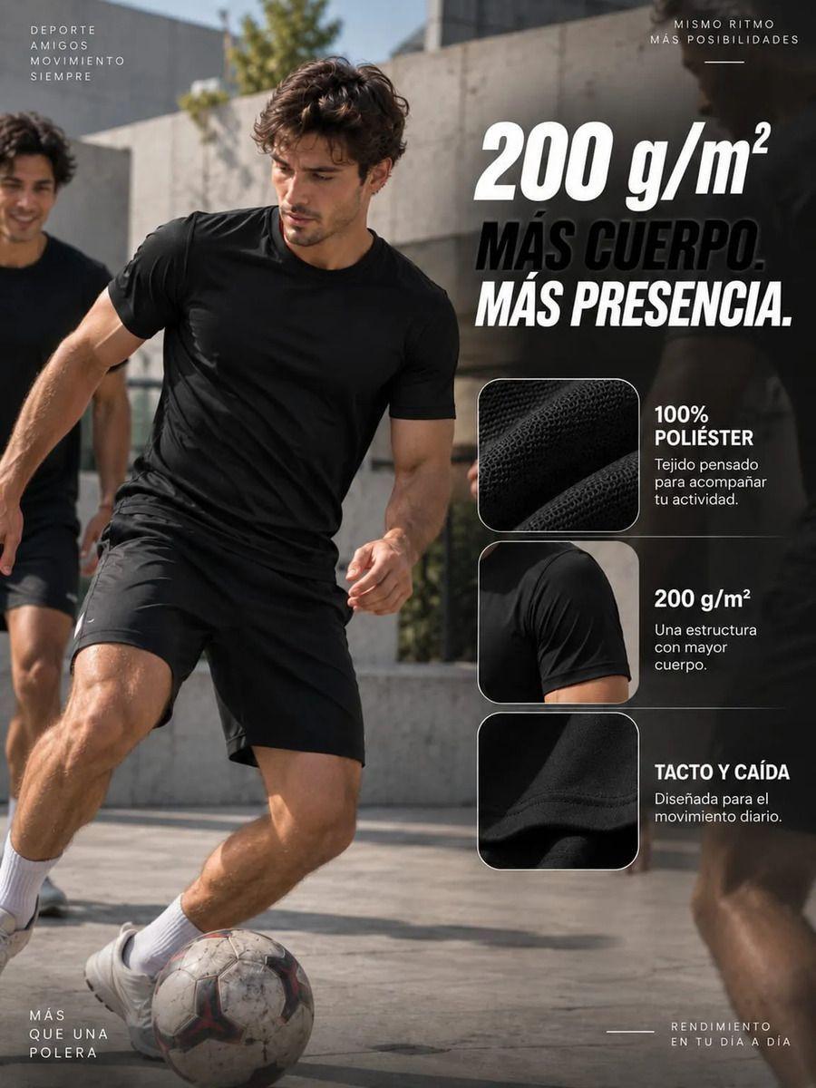 Polera Deportiva Dryfit Manga Corta Secado Rápido Y Cómodo-3