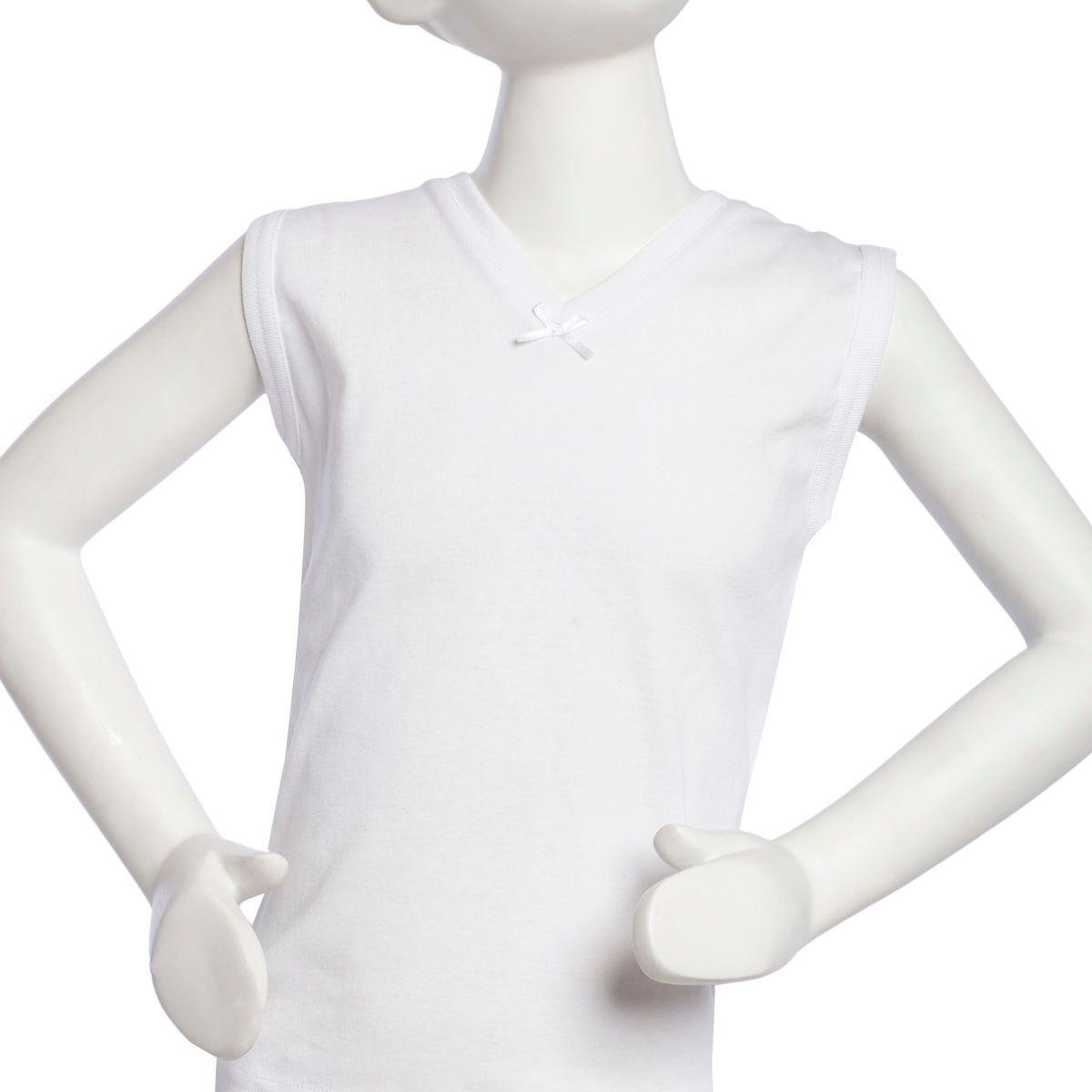 Camiseta Algodón Sin Manga Blanco-2