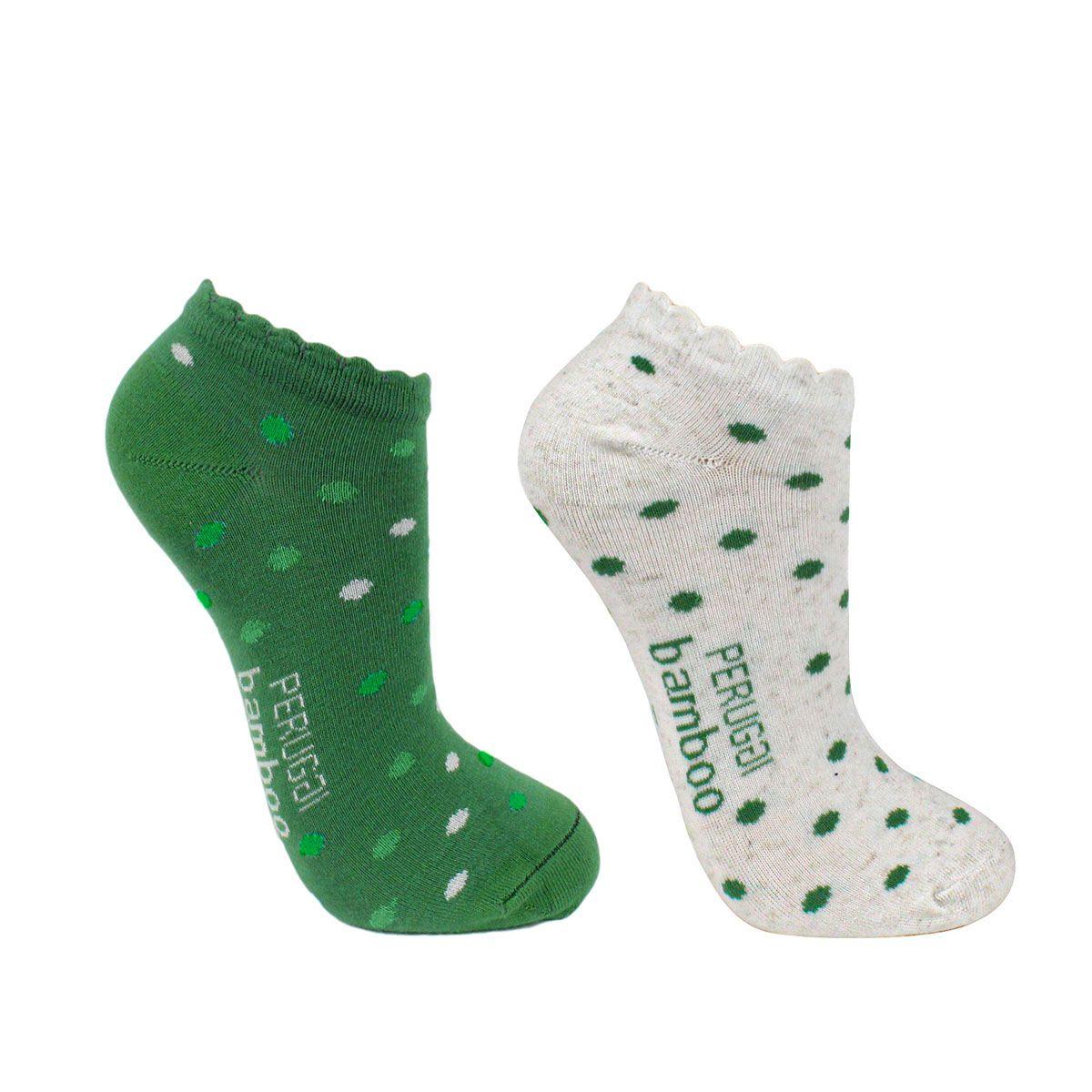 2 Pares Calcetín Bamboo Lunares Menta-0