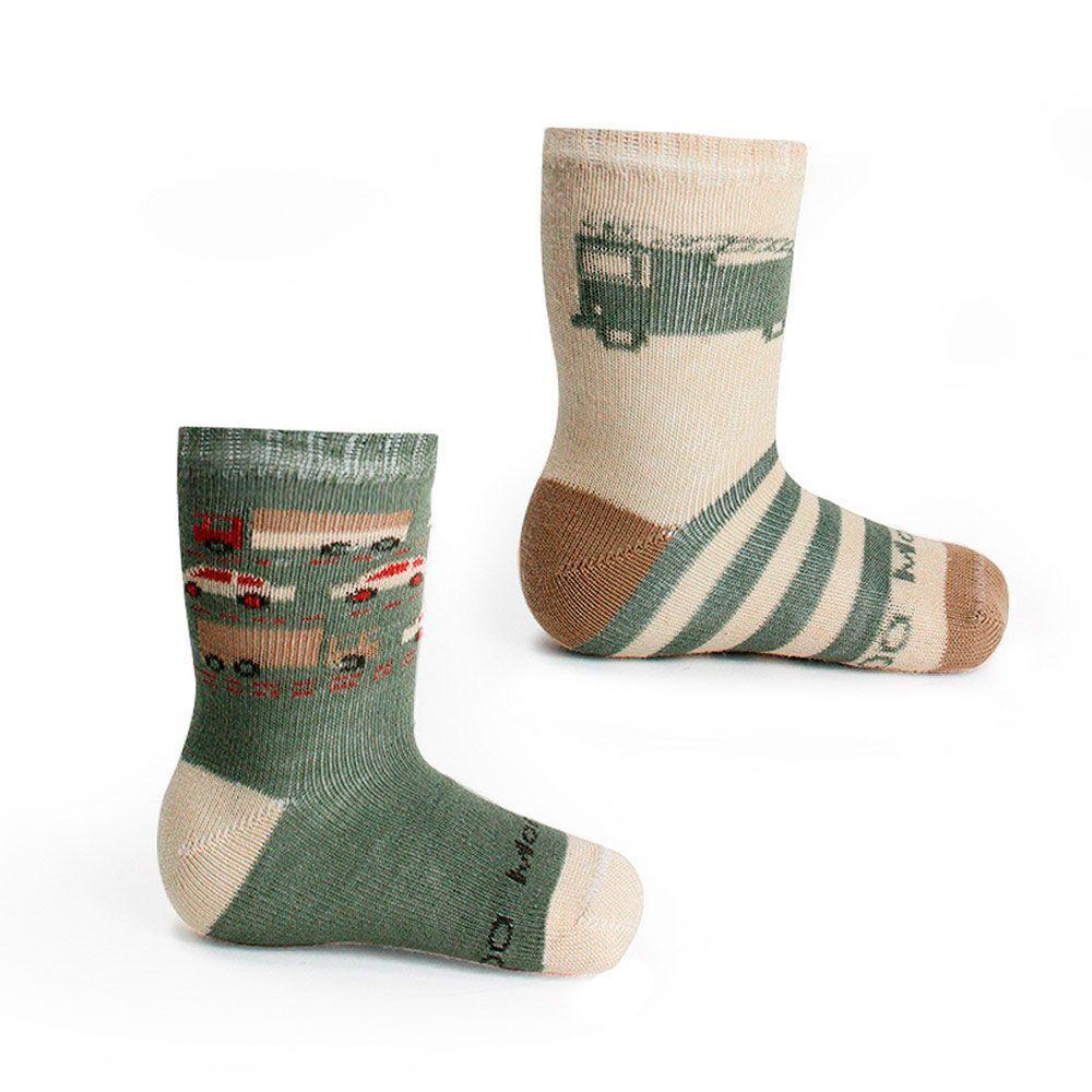 2 Pares Bamboo Autitos Beige-0