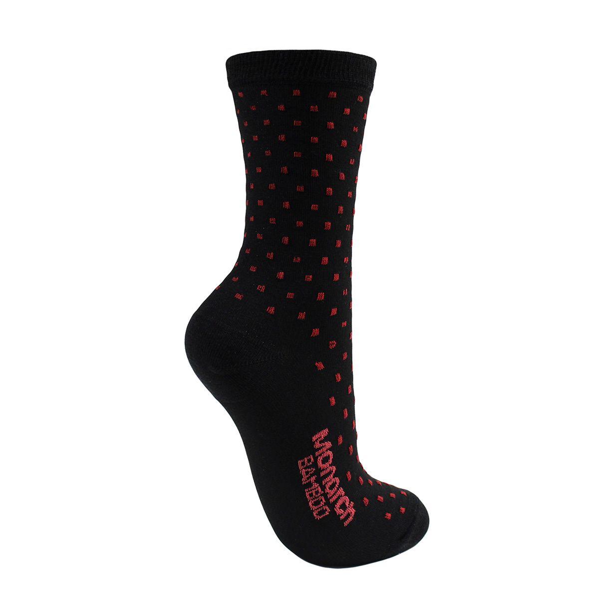 2 Pares Calcetín Bamboo Relieves Largo 3/4 Negro-1