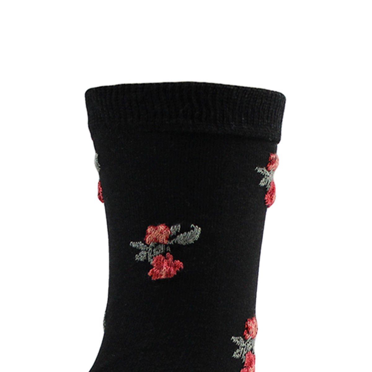 2 Pares Calcetín Bamboo Relieves Largo 3/4 Negro-4