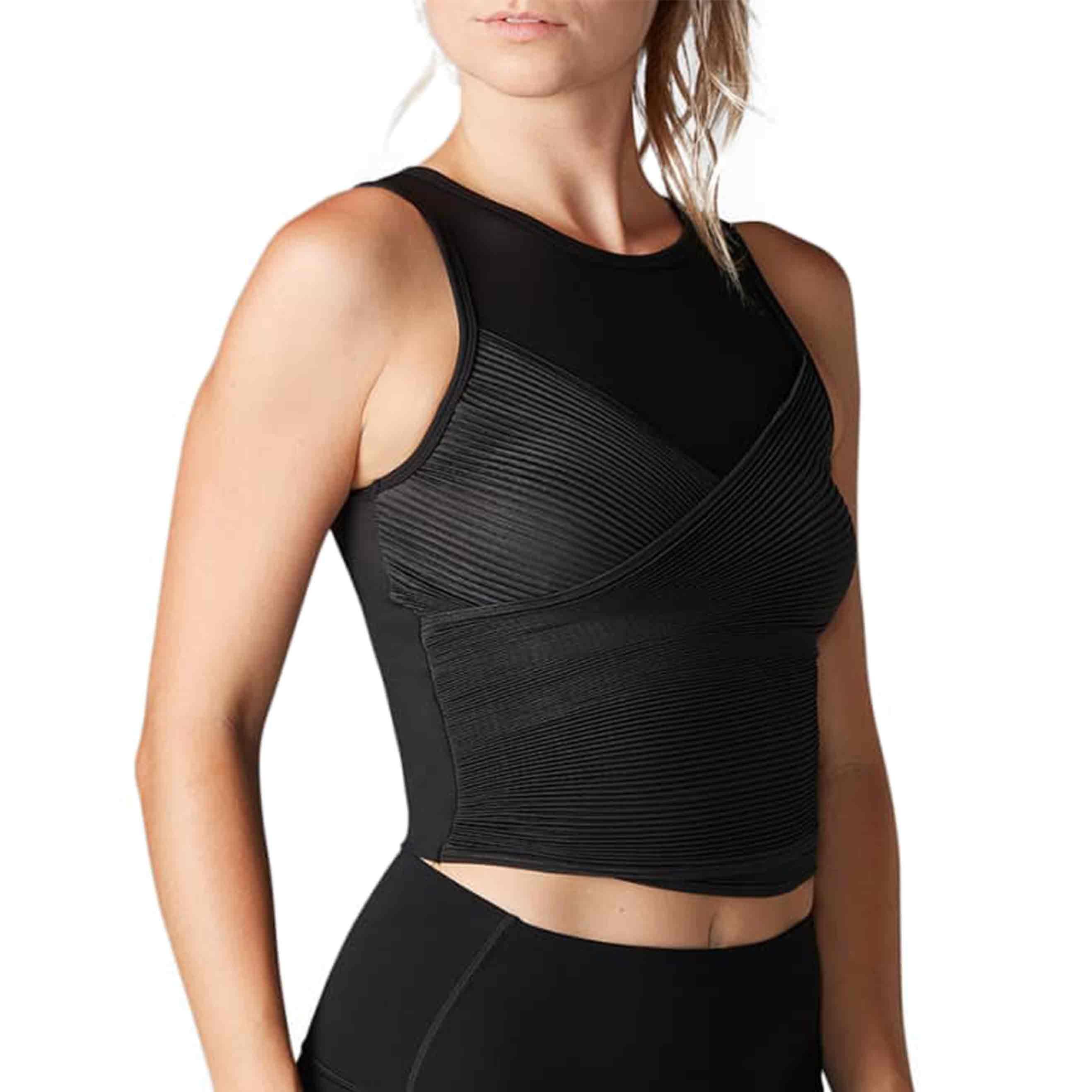 Pleated Bra Tank Negro-0