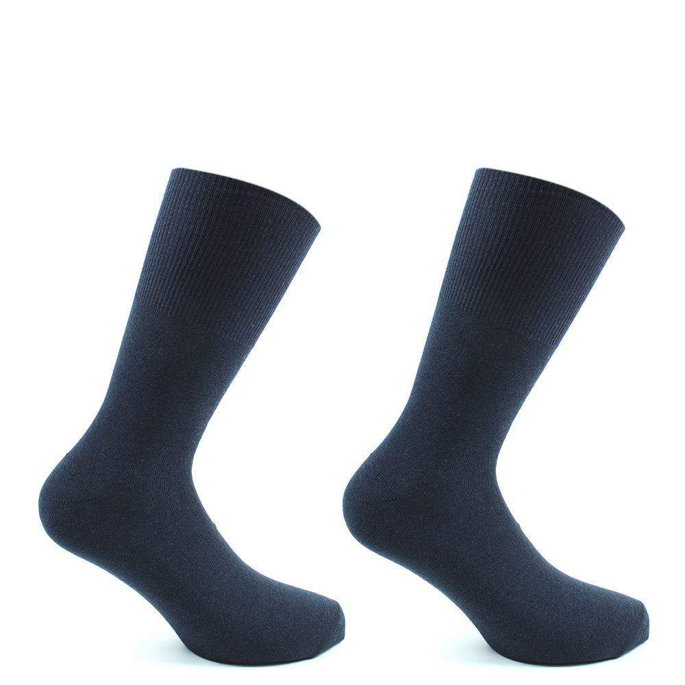 2 Pares Calcetines Bamboo 3/4 Puño Suave Azul-0