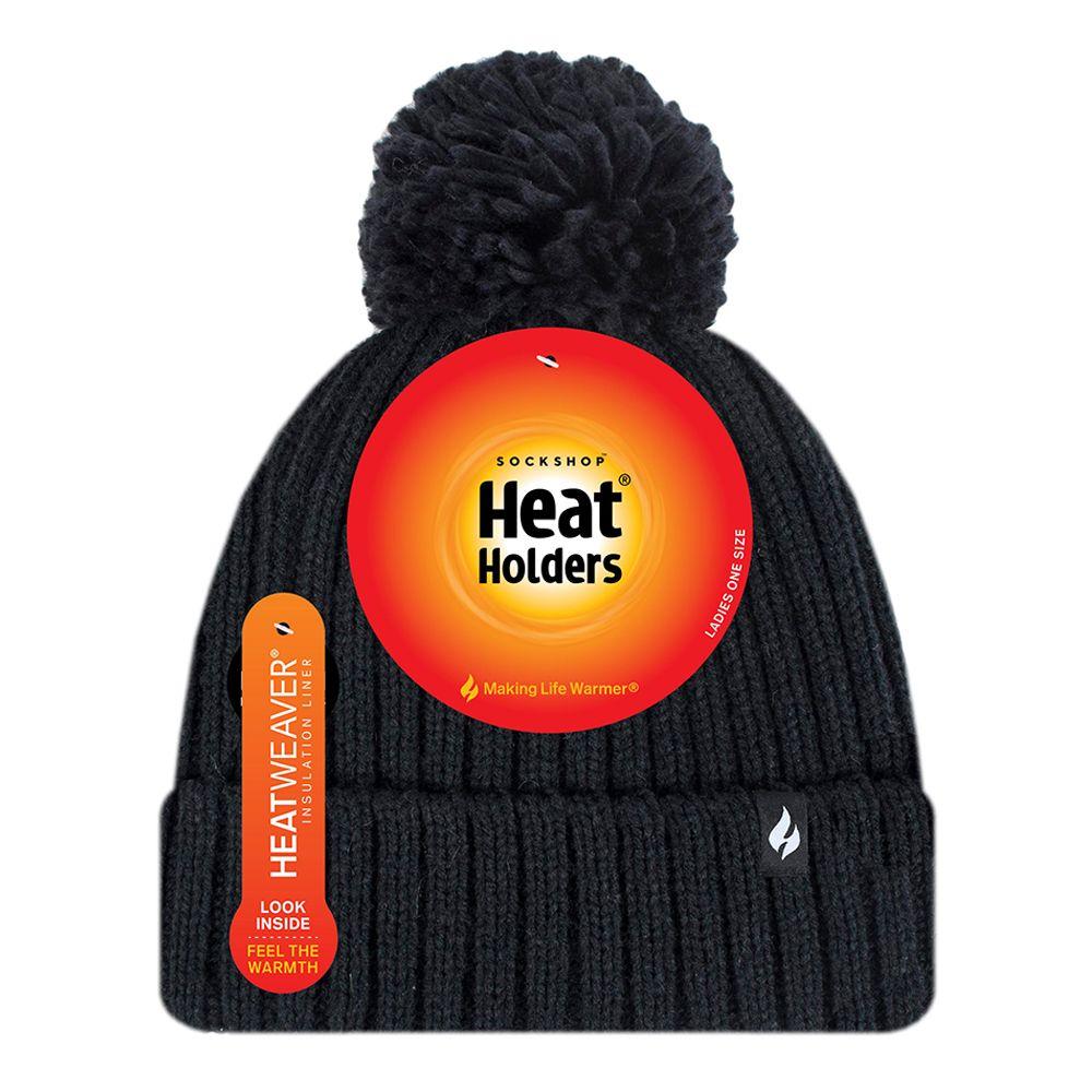 Gorro Pom Pom Arden Black Heat Holders-1