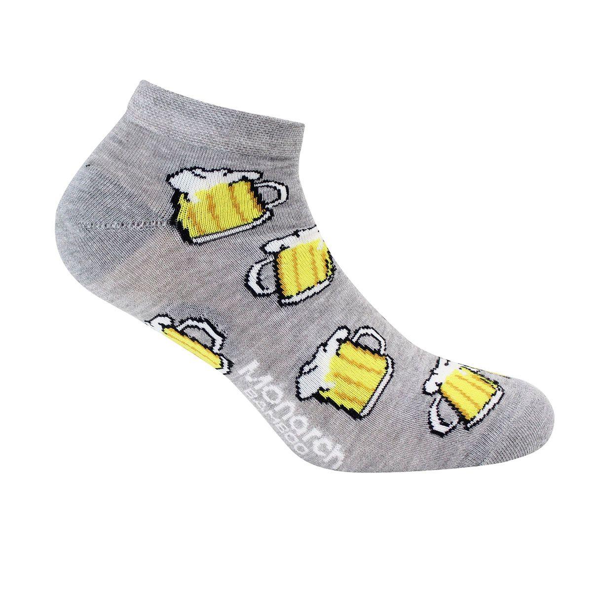 Calcetin Bamboo Diseño Cervezas Largo 0/4 Gris-0