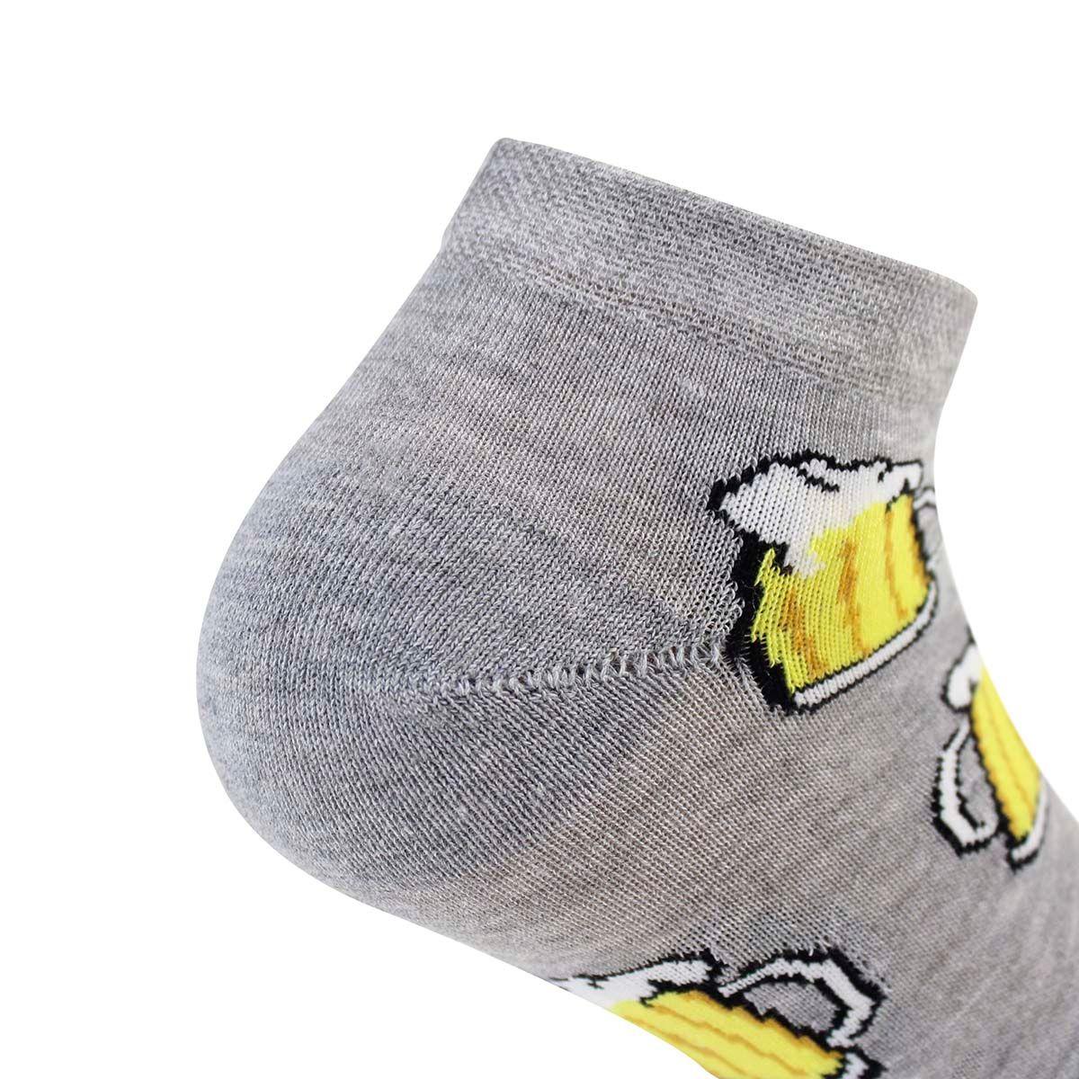 Calcetin Bamboo Diseño Cervezas Largo 0/4 Gris-2